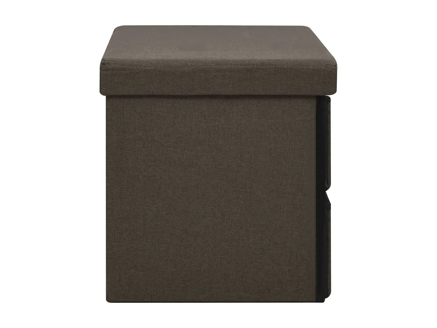 Banco arrumação dobrável 76x38x38cm linho falso castanho-escuro