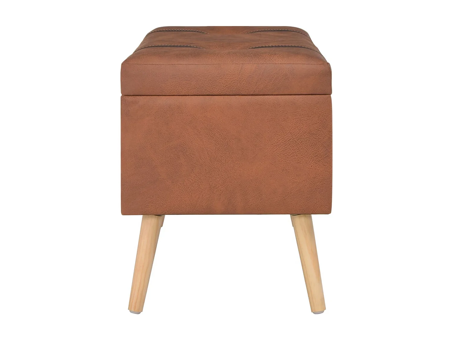 Tabourets de rangement lot de 3 Brun roux Similicuir