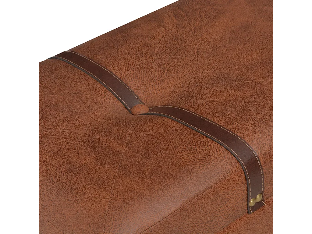 Tabourets de rangement lot de 3 Brun roux Similicuir