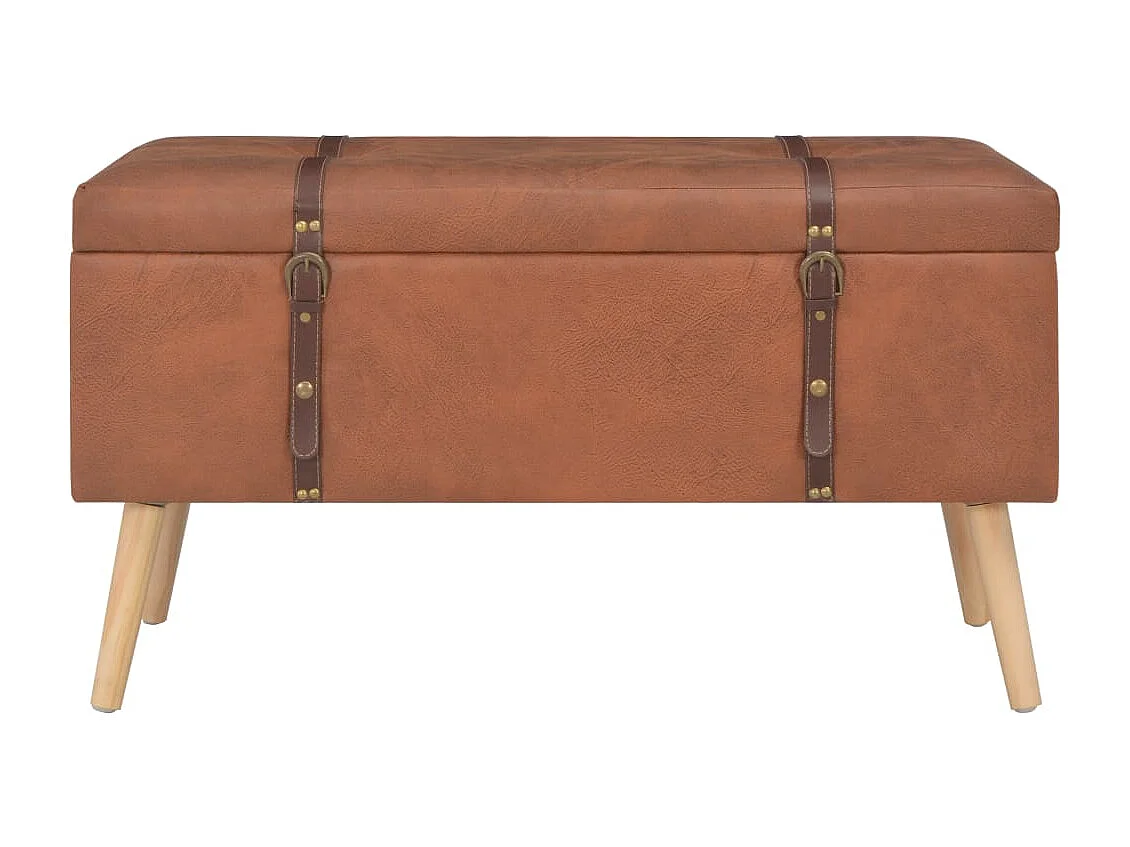 Tabourets de rangement lot de 3 Brun roux Similicuir