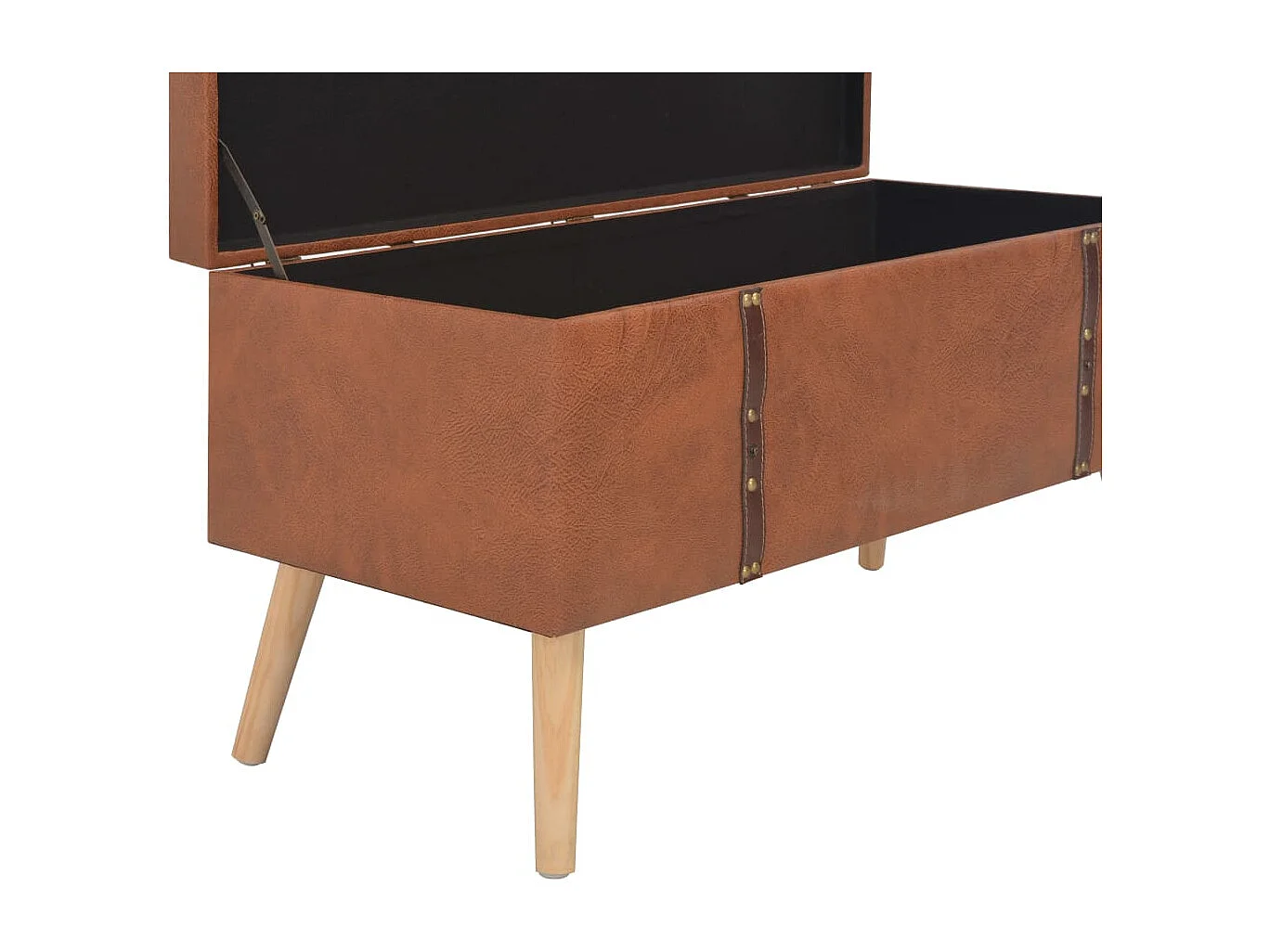 Tabourets de rangement lot de 3 Brun roux Similicuir