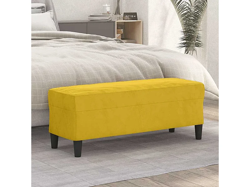 Banc Jaune 100x35x41 cm Velours