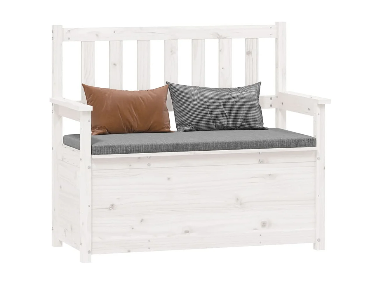 Banc Blanc 112,5x51,5x96,5 cm Bois de pin massif