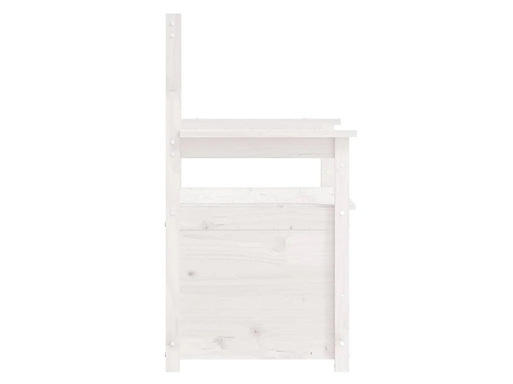 Banc Blanc 112,5x51,5x96,5 cm Bois de pin massif