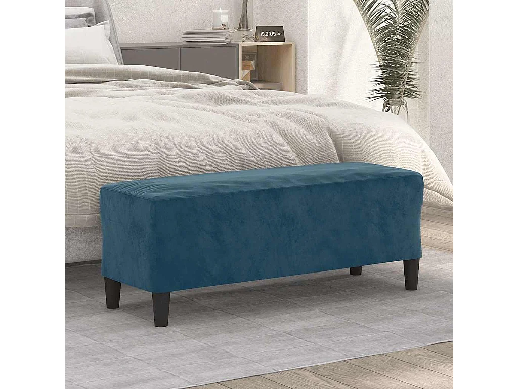 Panca Blu 100x35x41 cm in Velluto