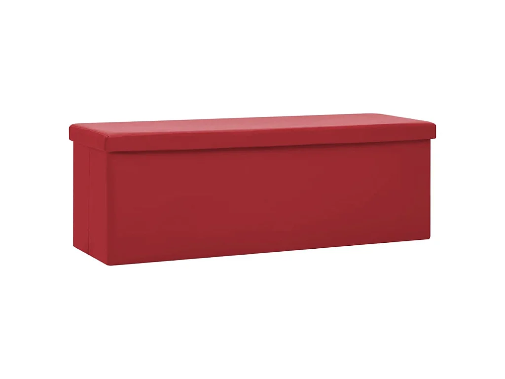 Banc de rangement pliable Rouge bordeaux PVC