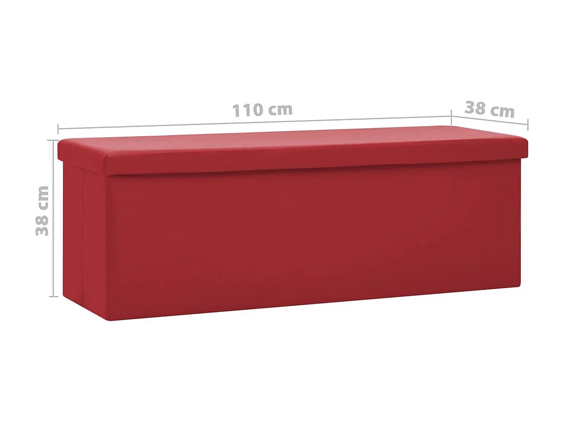 Banc de rangement pliable Rouge bordeaux PVC