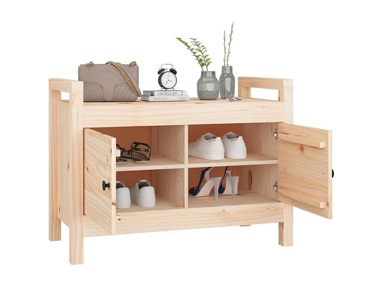 Halbankje 80x40x60 cm massief grenenhout