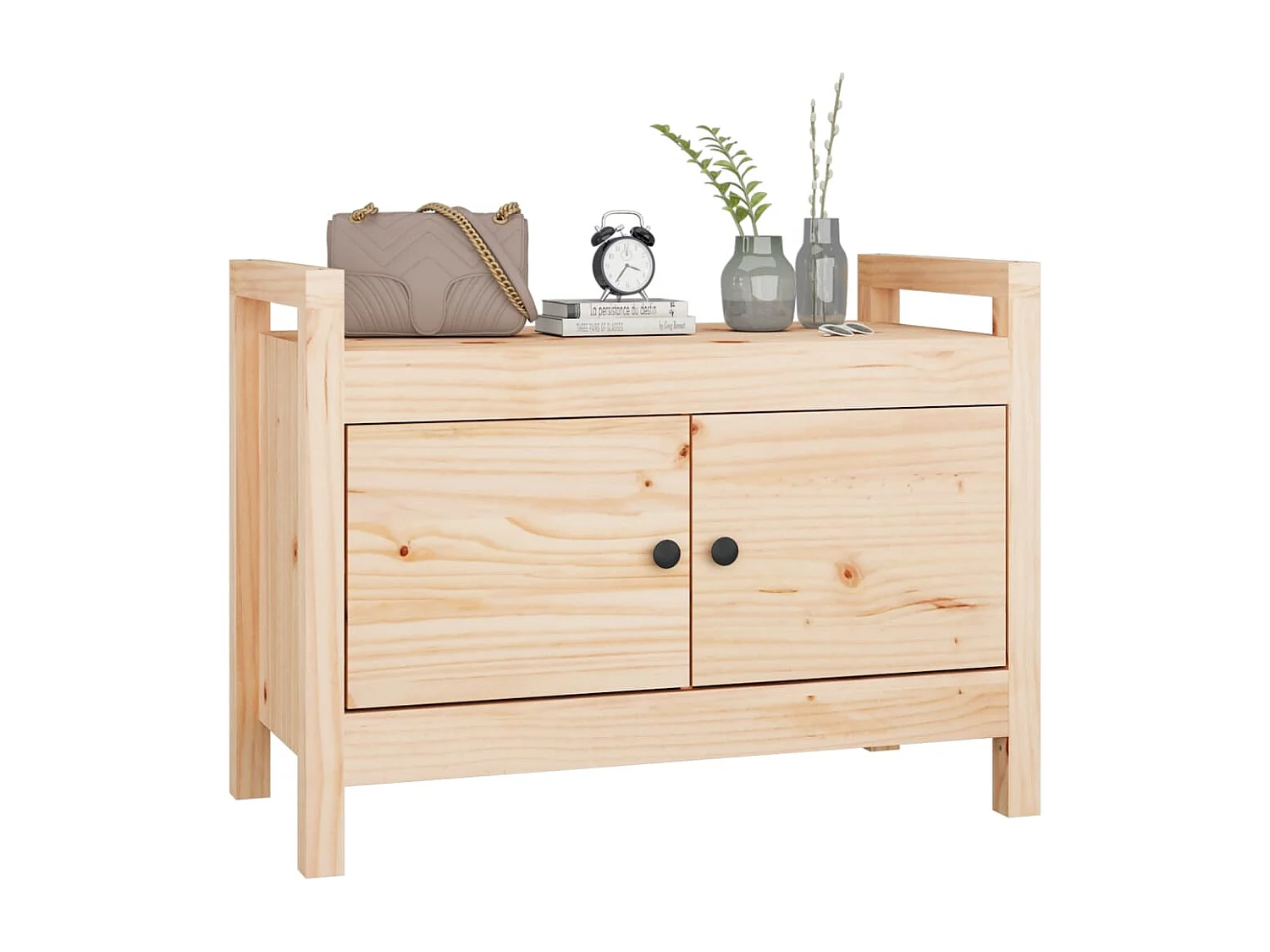 Halbankje 80x40x60 cm massief grenenhout