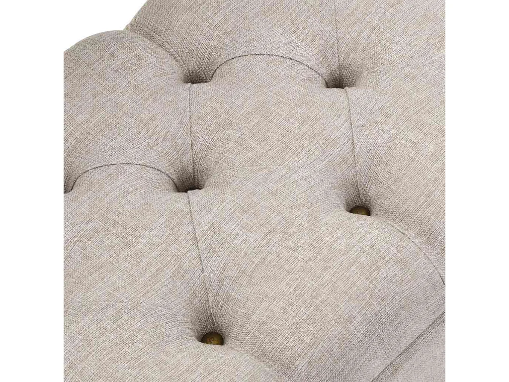Opbergbank met rugleuning 110 cm stof crèmekleurig