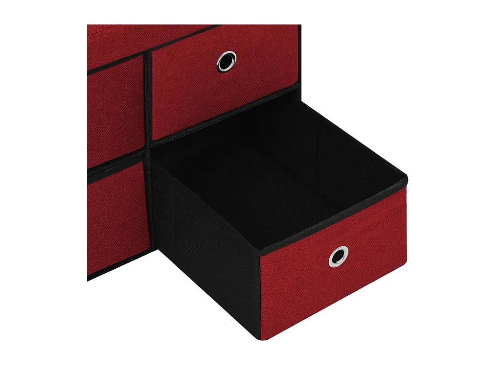 Cassapanca Pieghevole Rosso Vino 76x38x38 cm in Simil Lino