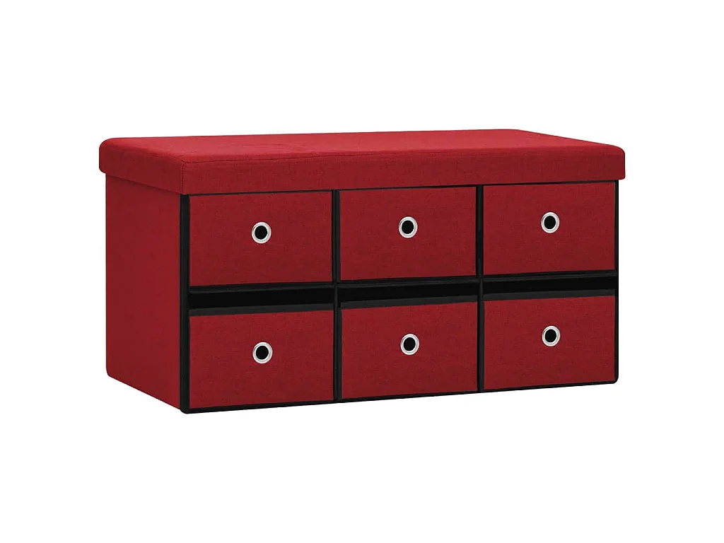 Banc de rangement pliable Bordeaux 76x38x38 cm Faux lin
