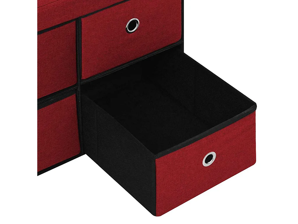 Faltbare Sitzbank mit Stauraum Weinrot 76x38x38 cm Leinenoptik