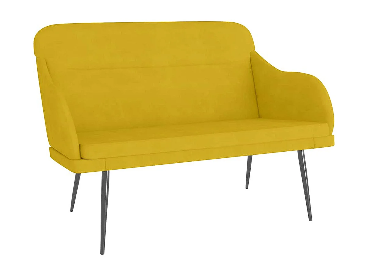 Banc Jaune 110x76x80 cm Velours