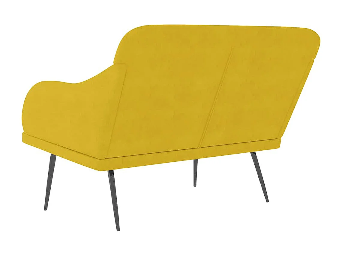 Banc Jaune 110x76x80 cm Velours