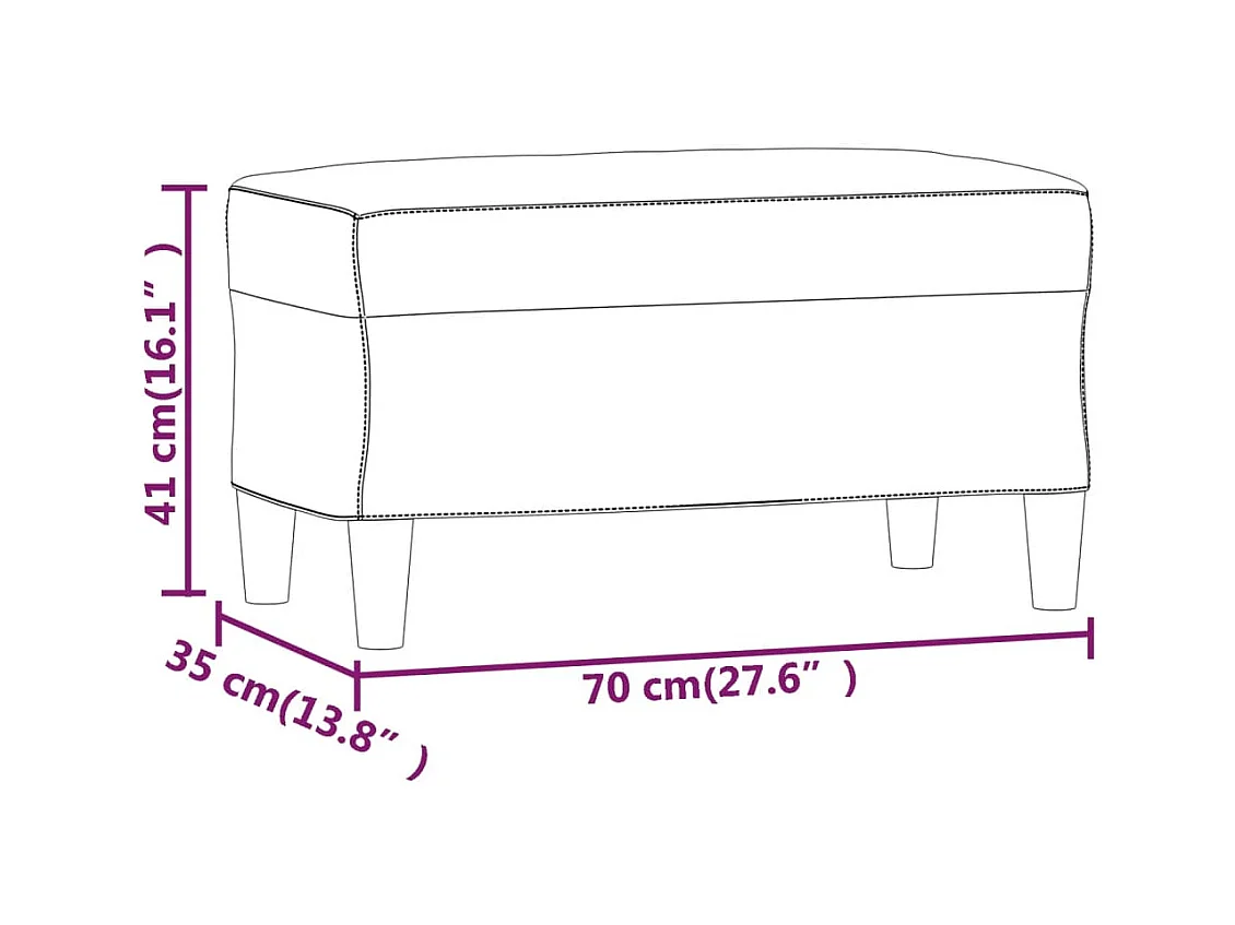 Sitzbank Schwarz 70x35x41 cm Kunstleder