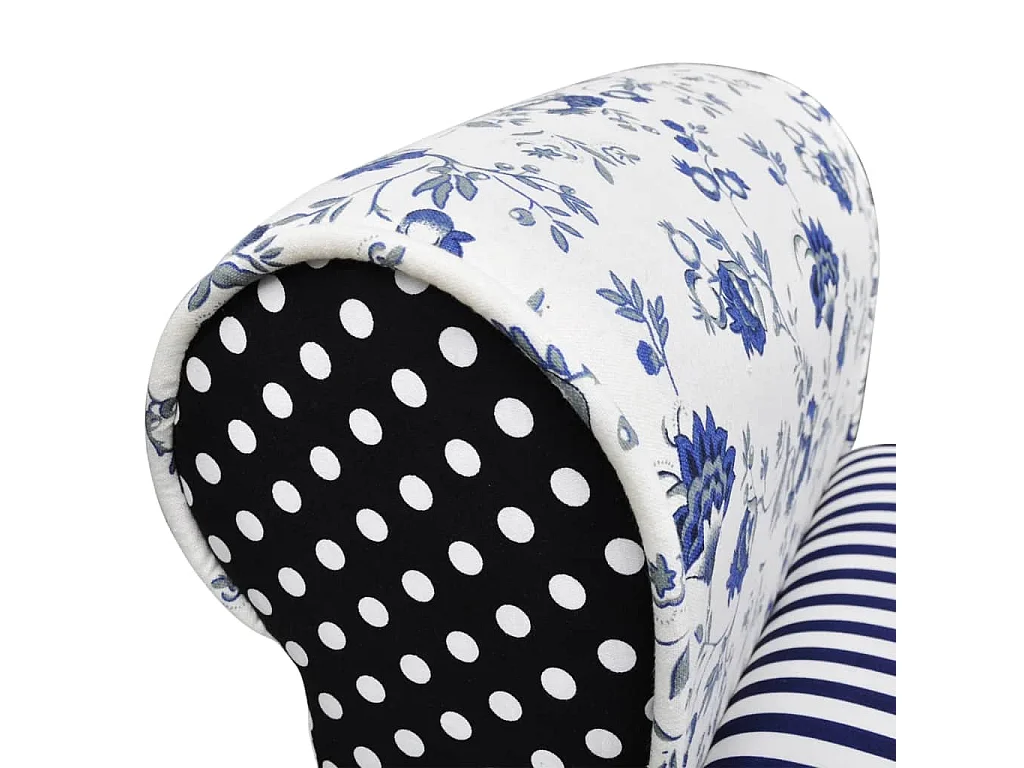 Bankje patchwork blauw en wit