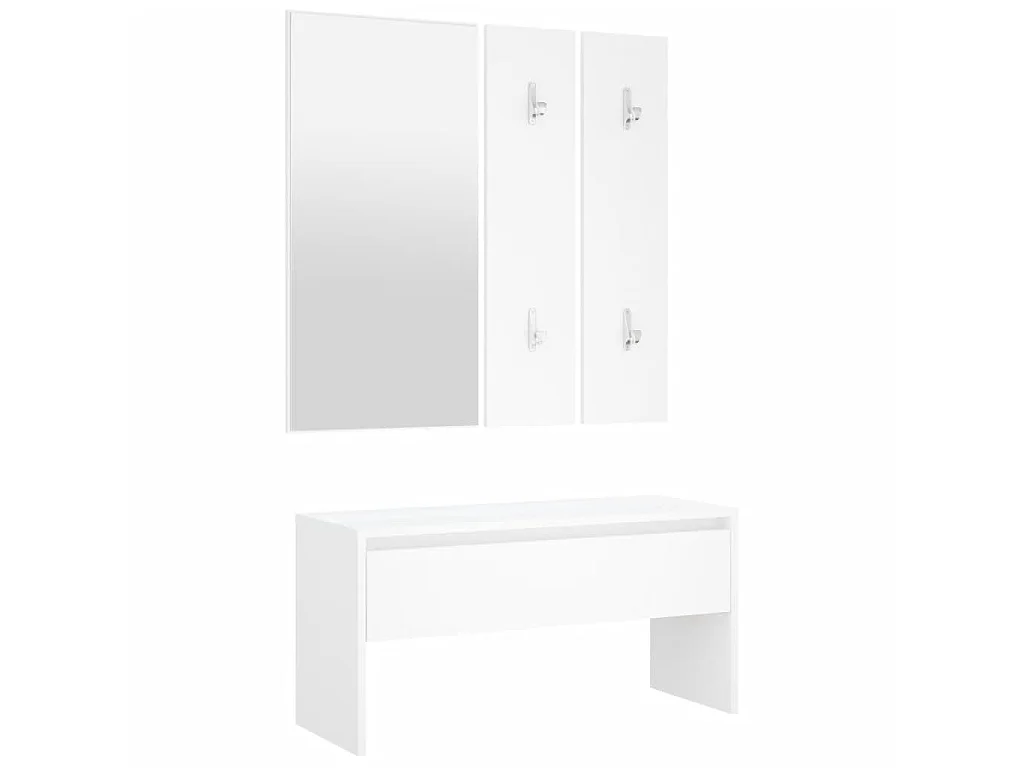 Set di Mobili da Corridoio Bianco in Legno Multistrato