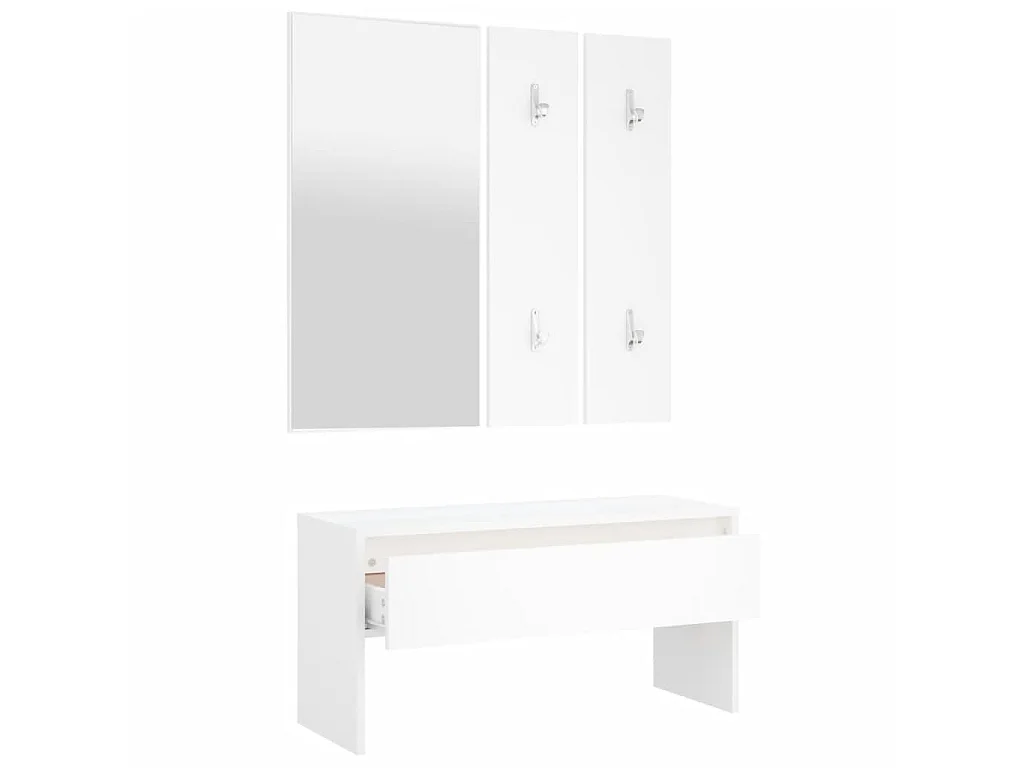 Set di Mobili da Corridoio Bianco in Legno Multistrato