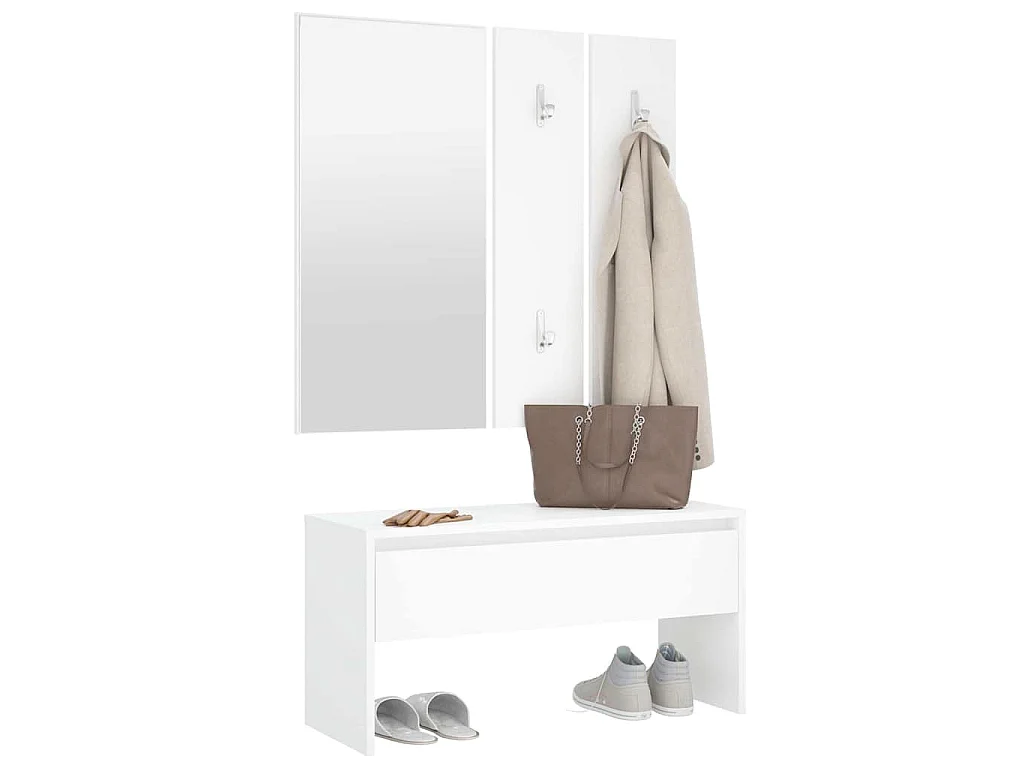 Ensemble de meubles de couloir Blanc Bois d'ingénierie