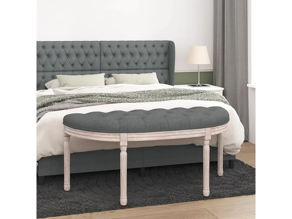 Banc Gris foncé 110,5x45x49 cm Tissu