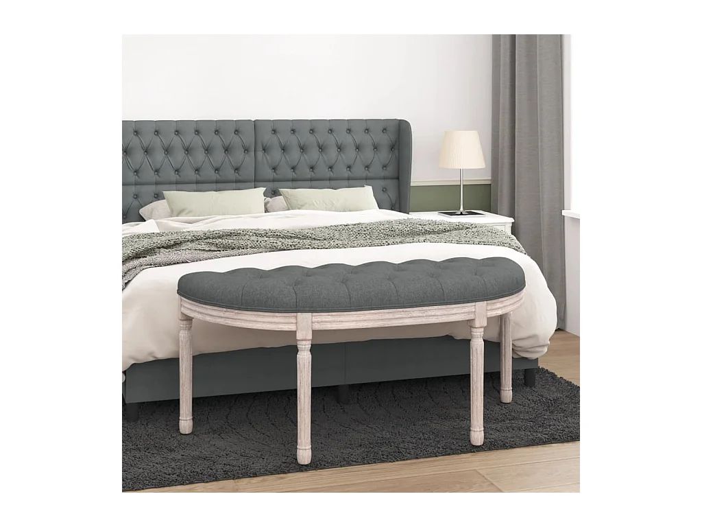 Banc Gris foncé 110,5x45x49 cm Tissu