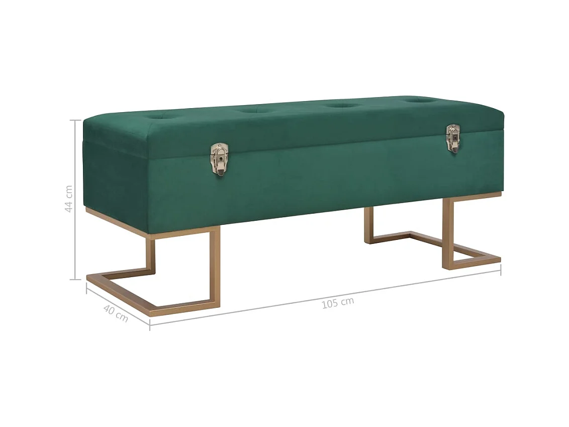 Banc avec compartiment de rangement 105 cm Vert Velours