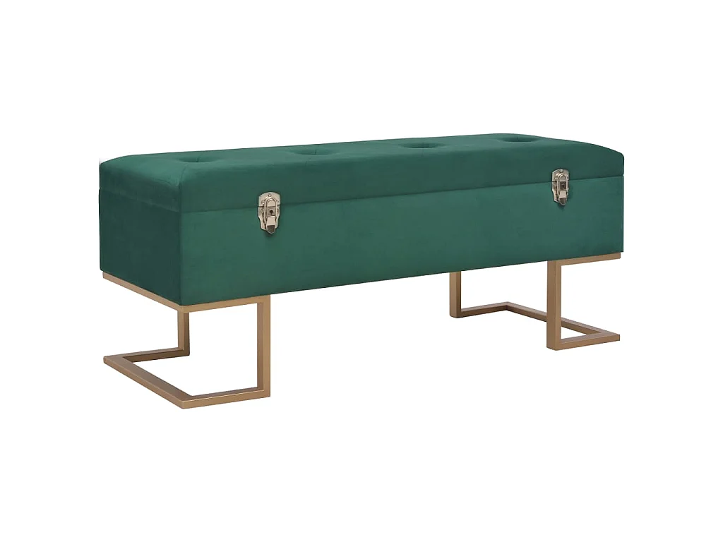 Panca con Vano Portaoggetti 105 cm in Velluto Verde