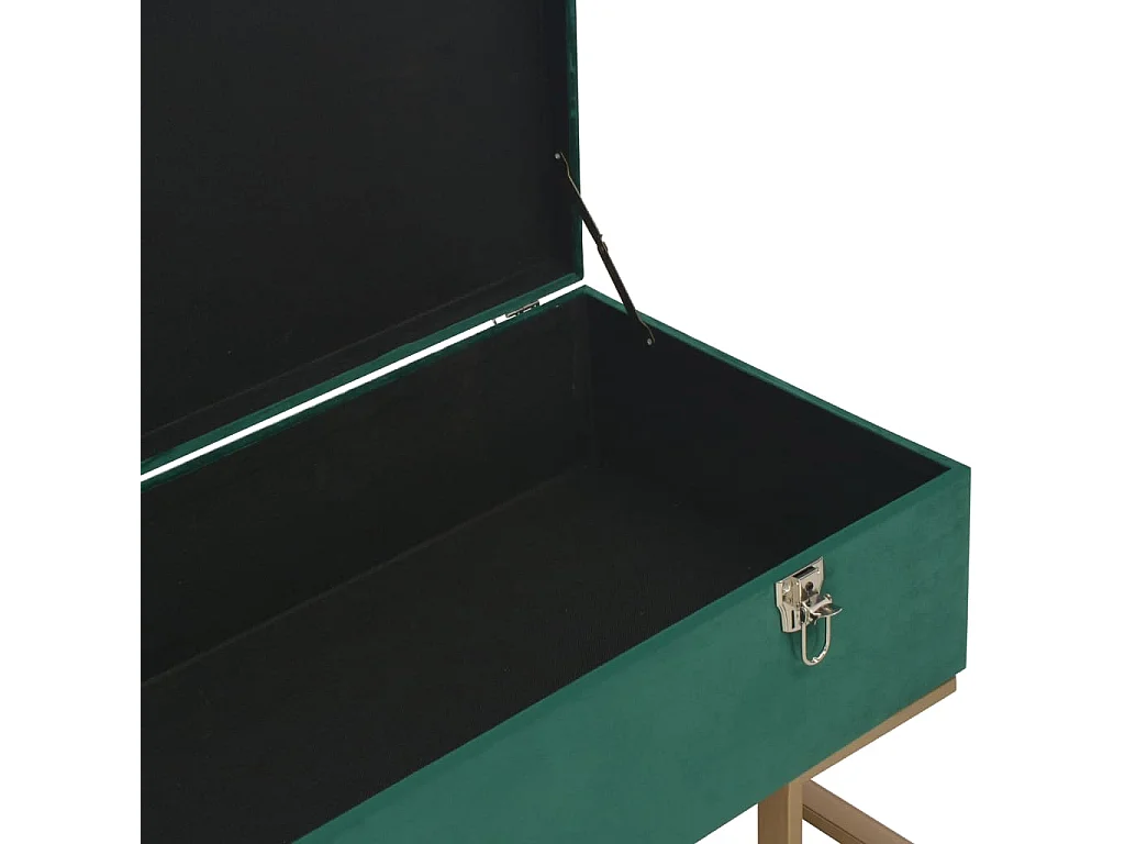 Panca con Vano Portaoggetti 105 cm in Velluto Verde