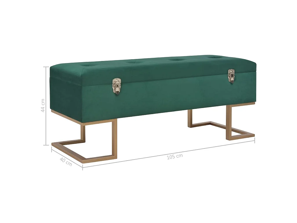Panca con Vano Portaoggetti 105 cm in Velluto Verde