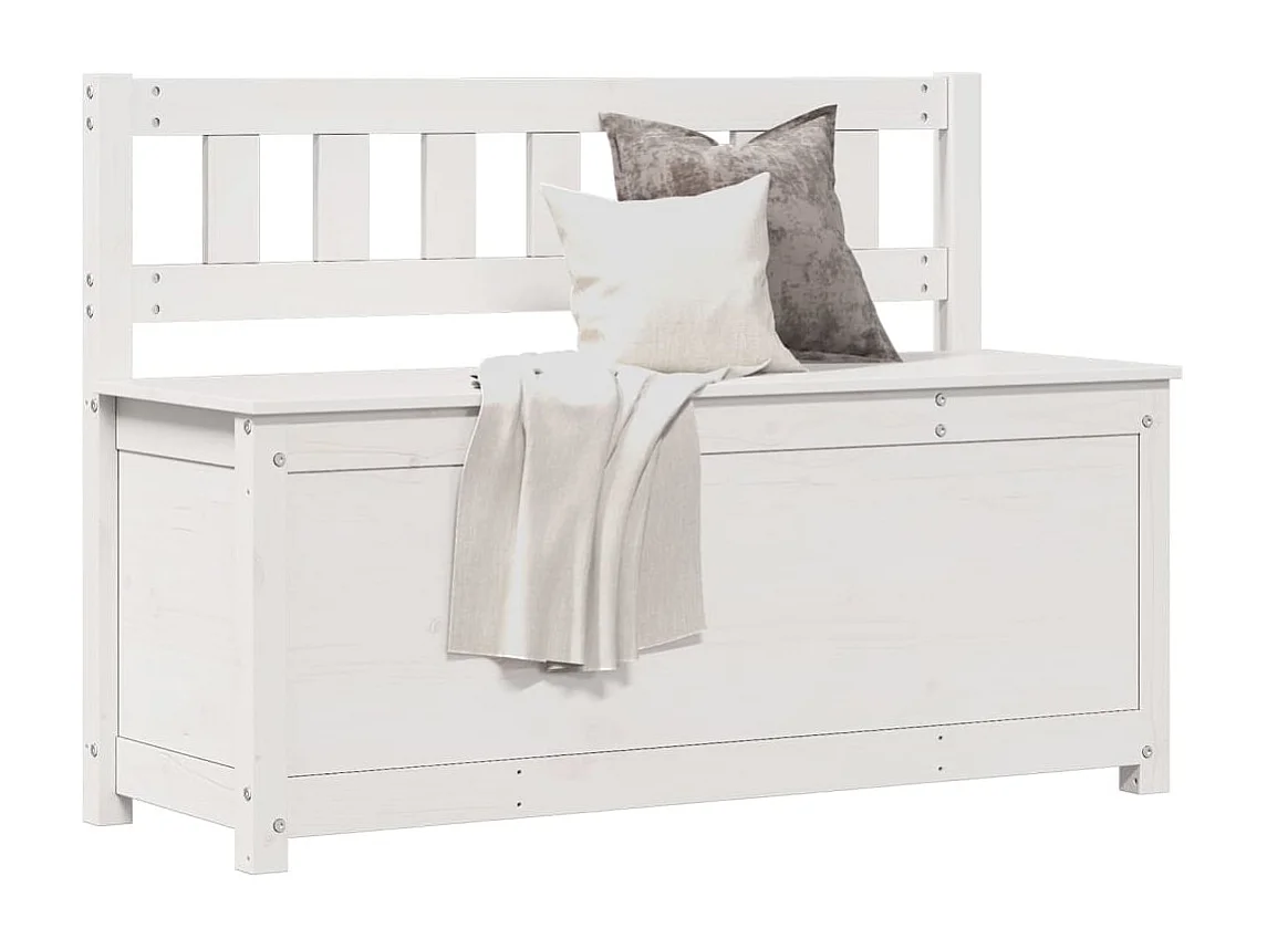 Banc Blanc 110x41x76,5 cm Bois de pin massif