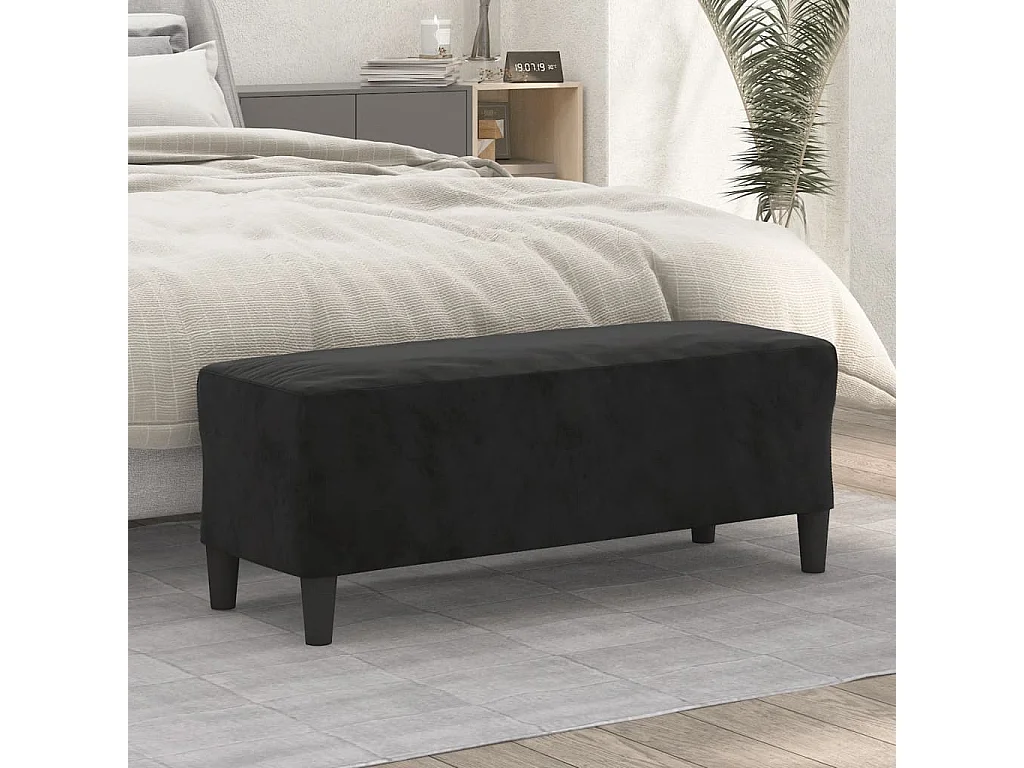 Sitzbank Schwarz 100x35x41 cm Samt