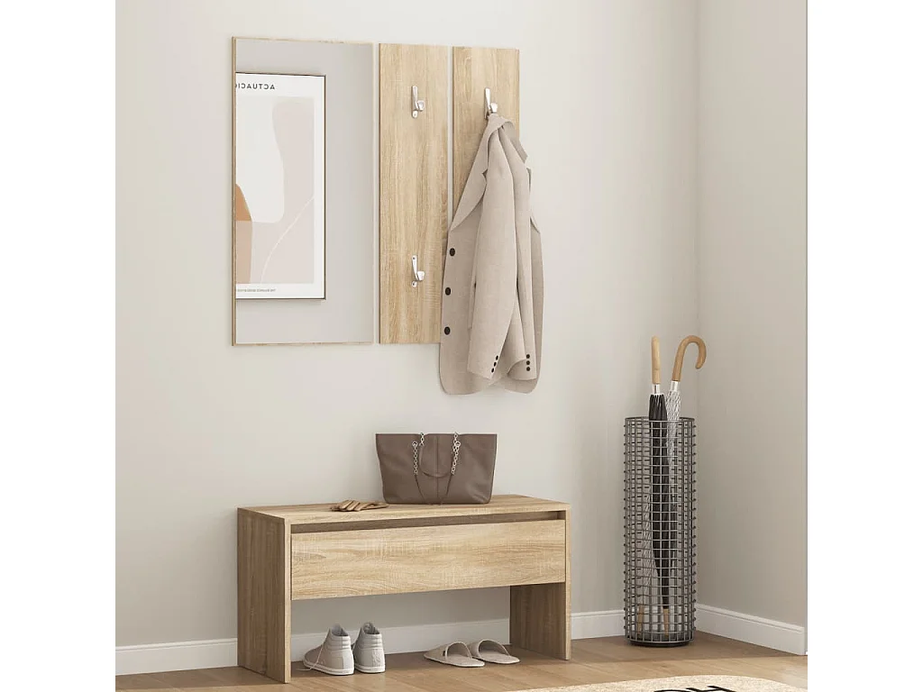 Set di Mobili da Corridoio Rovere Sonoma in Legno Multistrato