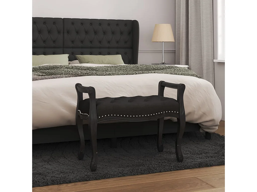 Banc Noir 80x45x60 cm Velours