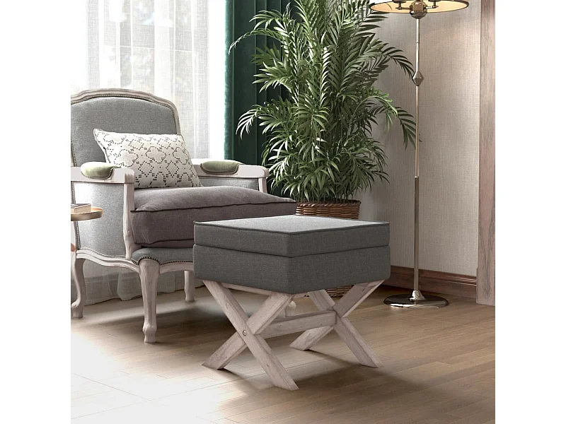 Hocker mit Stauraum Dunkelgrau 45x45x49 cm Stoff