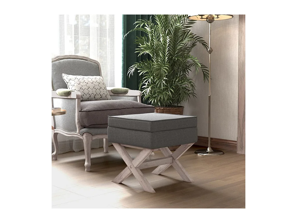 Tabouret de rangement Gris foncé 45x45x49 cm Tissu