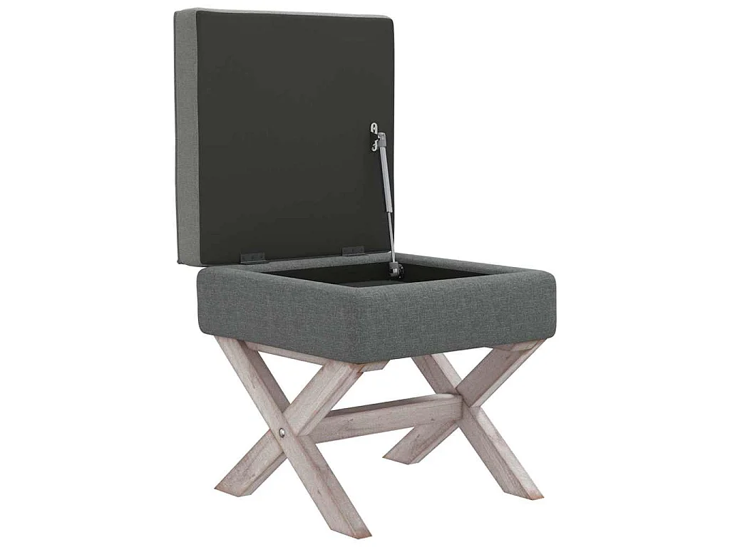 Tabouret de rangement Gris foncé 45x45x49 cm Tissu