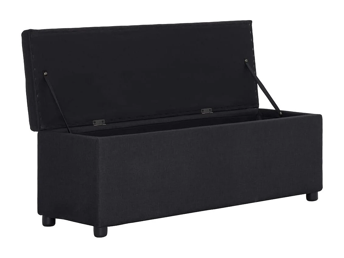 Banc avec compartiment de rangement 116 cm Noir Polyester
