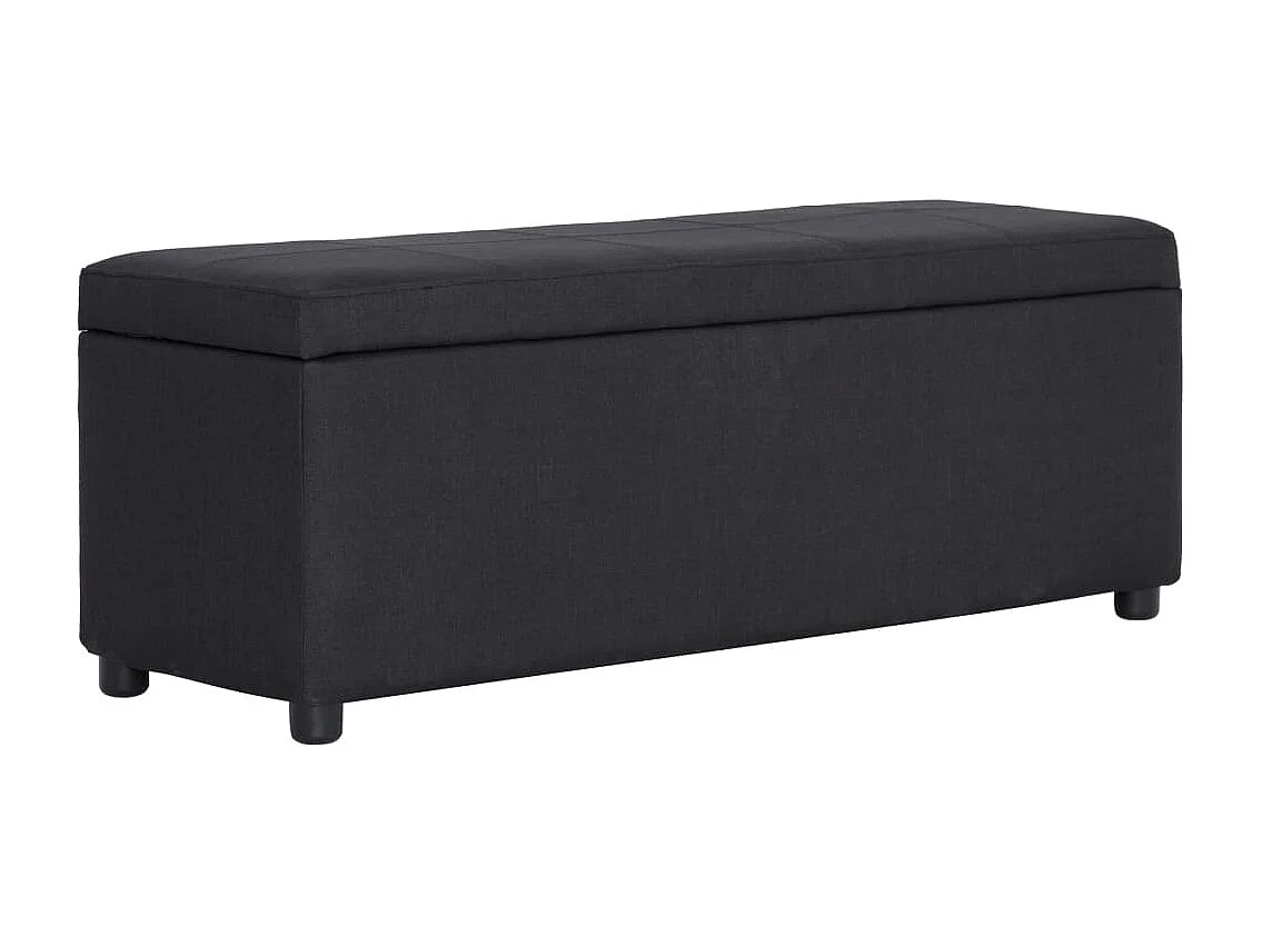 Banc avec compartiment de rangement 116 cm Noir Polyester