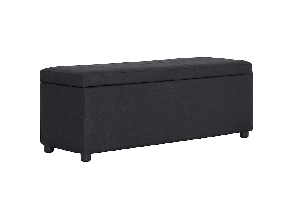 Banc avec compartiment de rangement 116 cm Noir Polyester