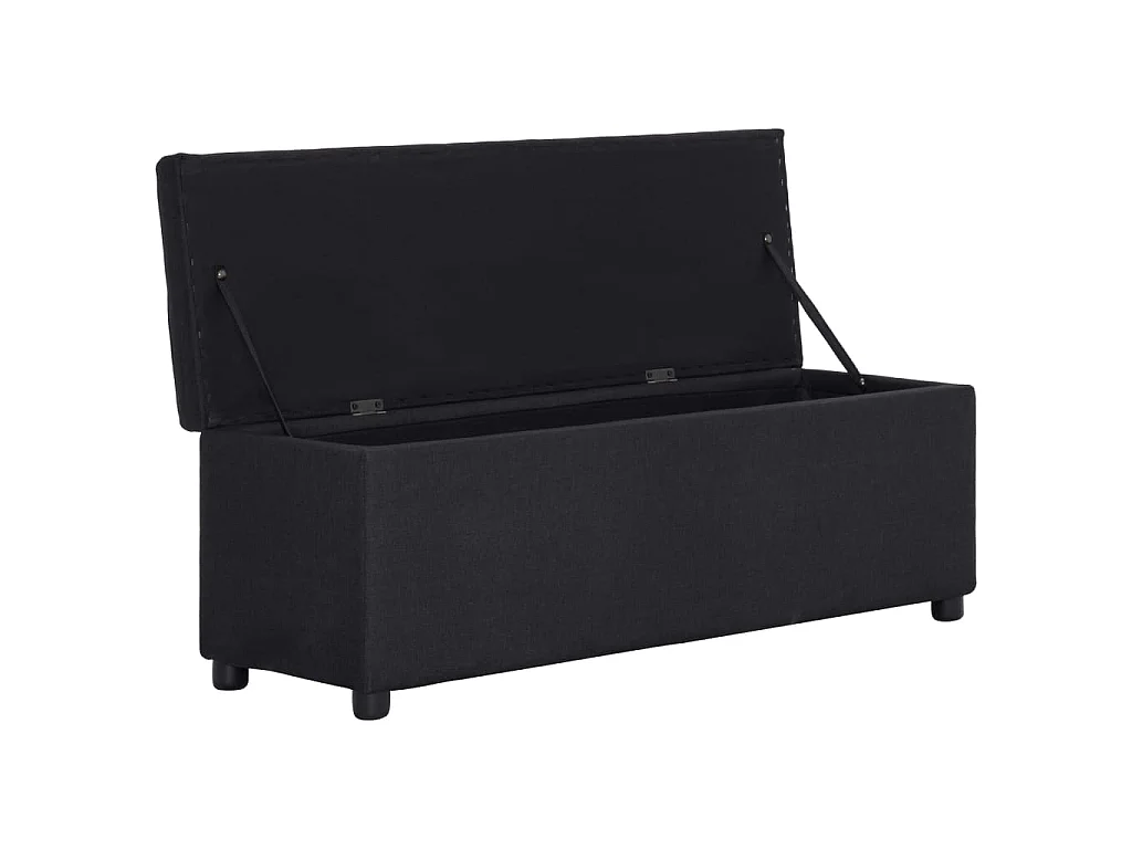Banc avec compartiment de rangement 116 cm Noir Polyester