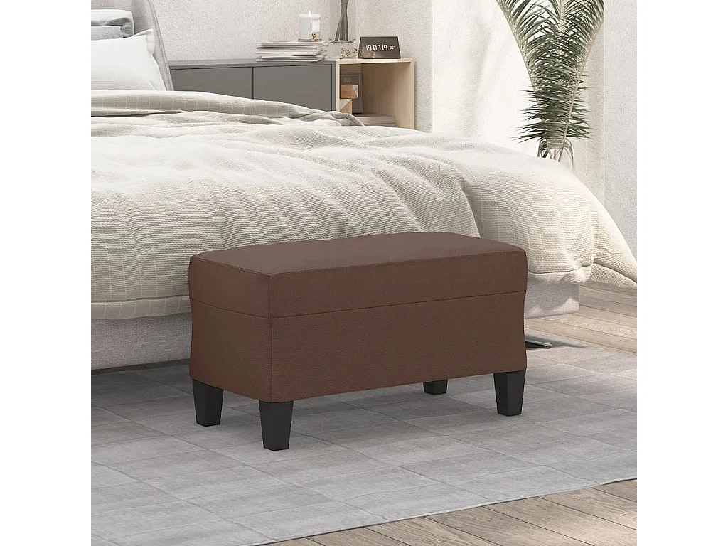 Bankje 70x35x41 cm kunstleer bruin