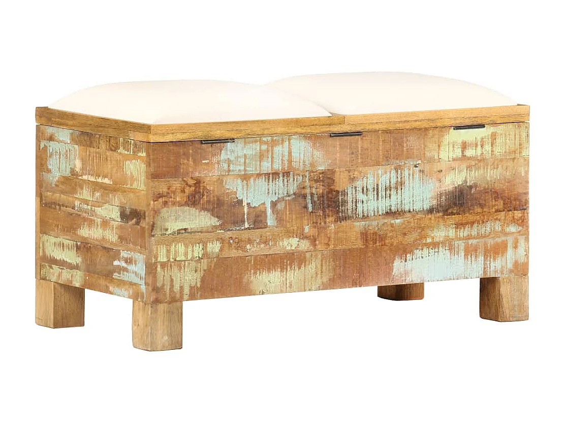 Opbergbankje 80x40x40 cm massief gerecycled hout