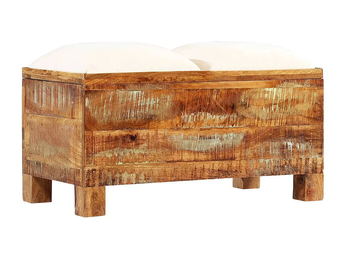 Opbergbankje 80x40x40 cm massief gerecycled hout