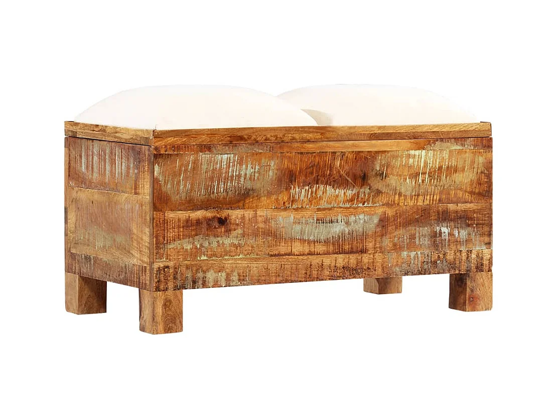 Opbergbankje 80x40x40 cm massief gerecycled hout