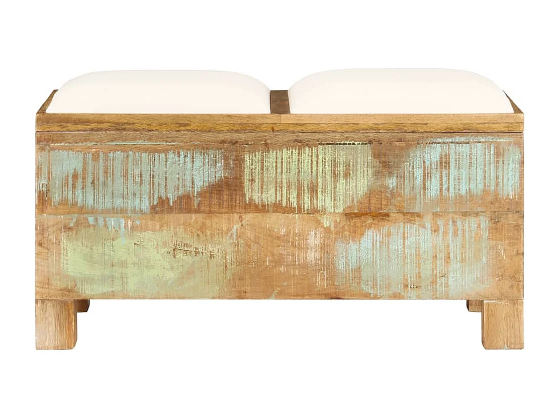 Banc de rangement Bois massif recyclé 80 x 40 x 40 cm