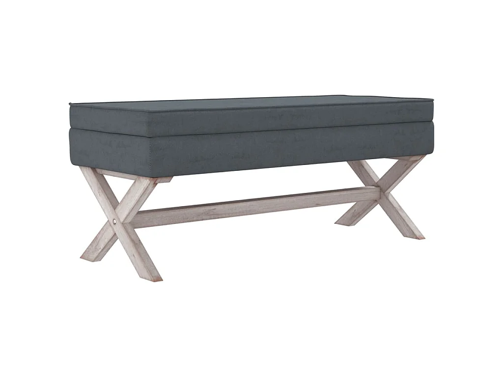 Hocker mit Stauraum Dunkelgrau 110x45x49 cm Samt