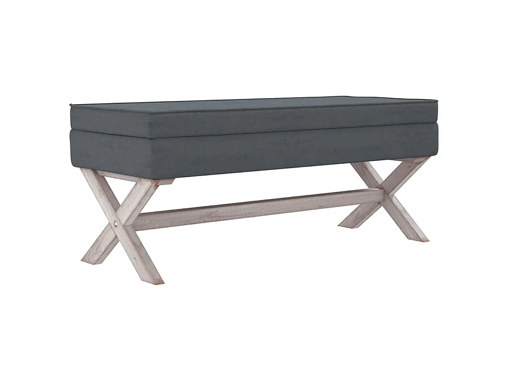 Tabouret de rangement Gris foncé 110x45x49 cm Velours
