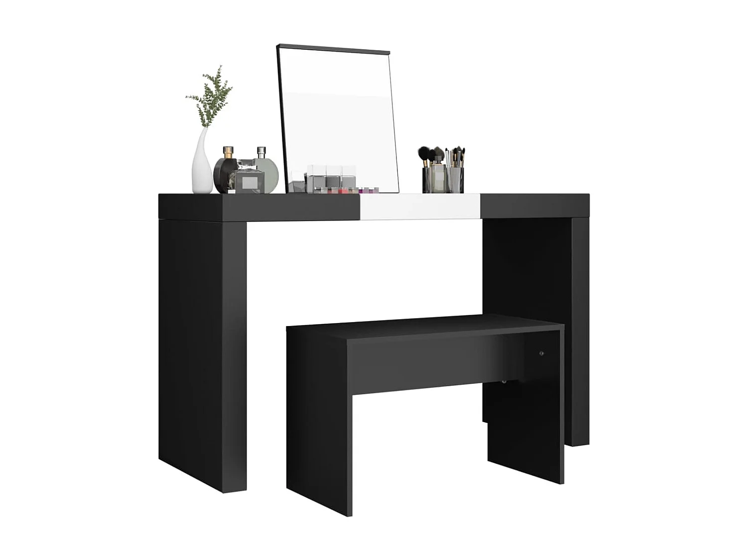 Tabouret de toilette Noir 70x35x45 cm Bois d'ingénierie