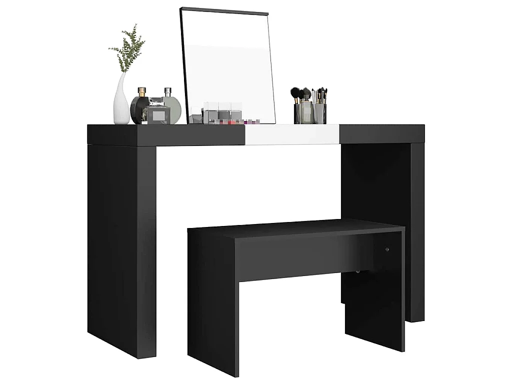 Kaptafelkruk 70x35x45 cm bewerkt hout zwart